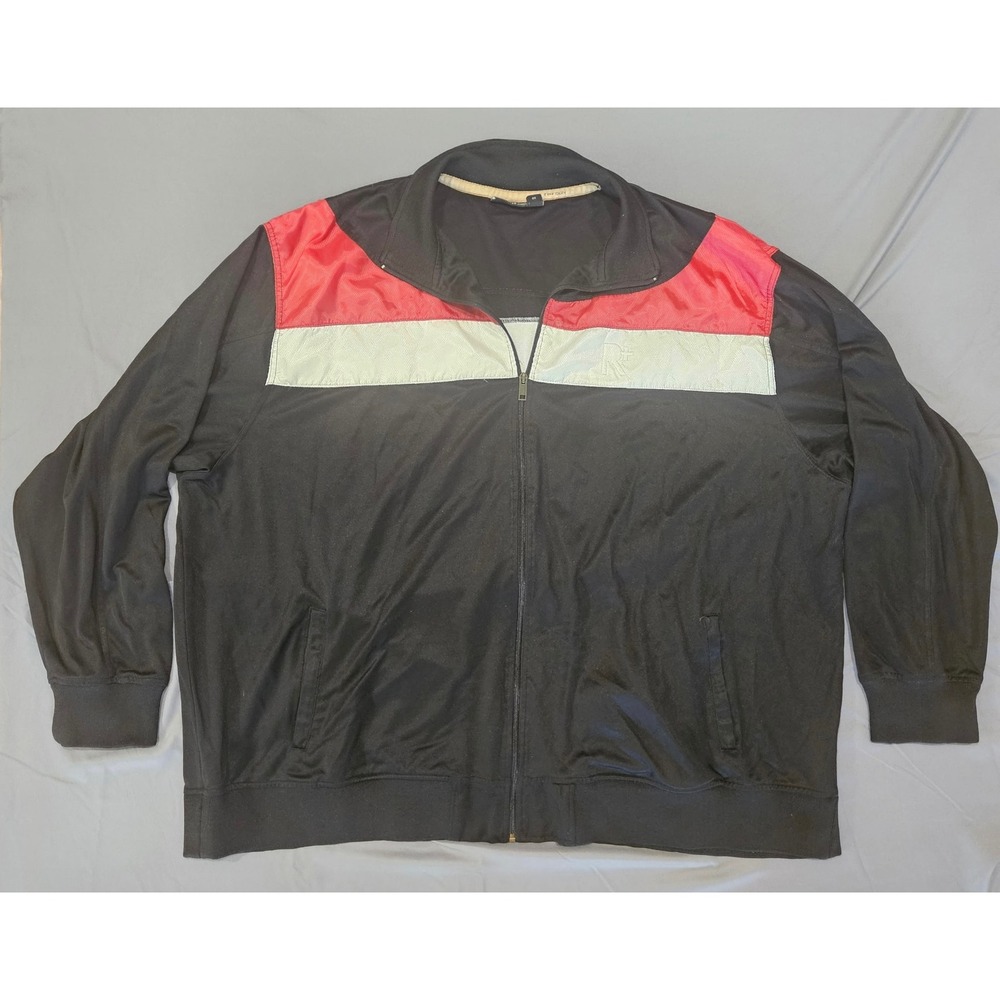 Rocawear Track Jacket Mens 6X Black Red White Colorblock Zip Up